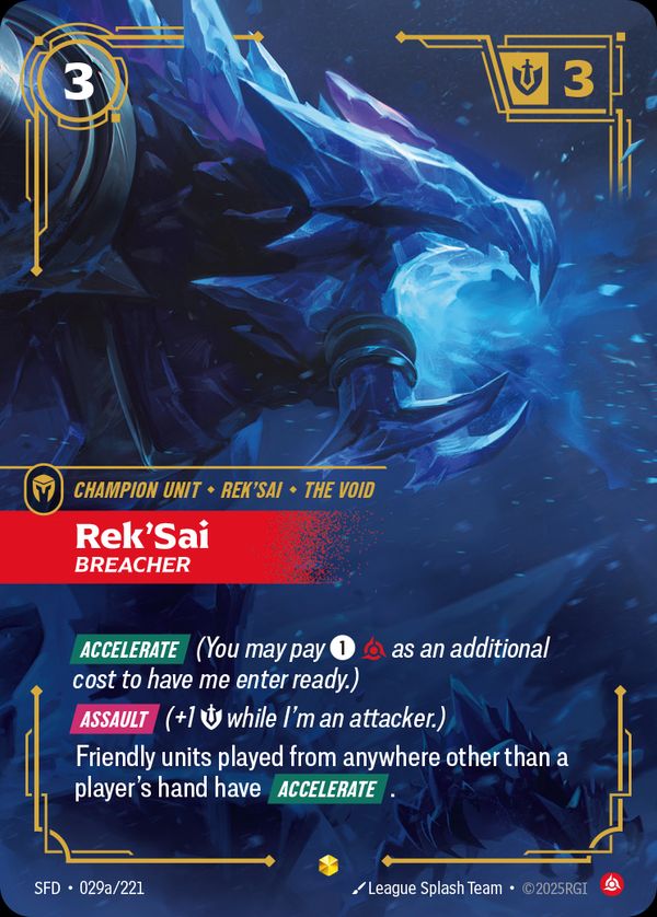 Rek'Sai, Breacher (Alternate Art) — Riftbound card