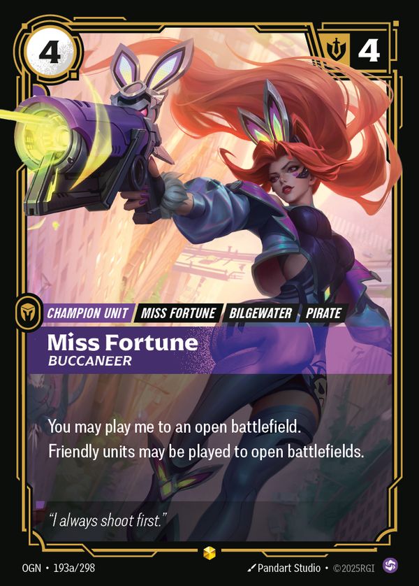 Miss Fortune, Buccaneer (Alternate Art) — Riftbound card
