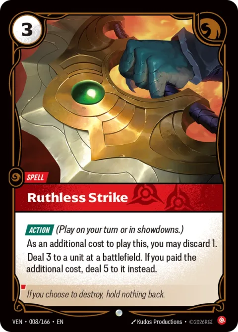 Ruthless Strike VEN-008 영어판 카드 이미지