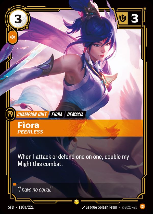 Fiora, Peerless (Alternate Art) — Riftbound card
