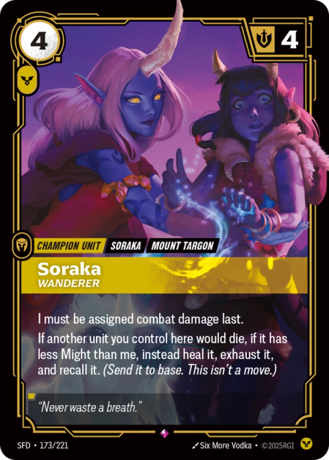Soraka - Wanderer — Spiritforged #173, art by Six More Vodka