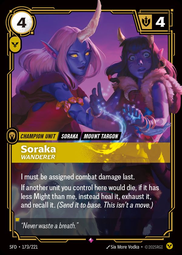 Soraka, Wanderer — Riftbound card