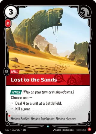 Lost to the Sands — Riftbound card RAD 013