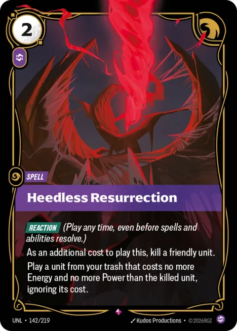Heedless Resurrection UNL-142 영어판 카드 이미지