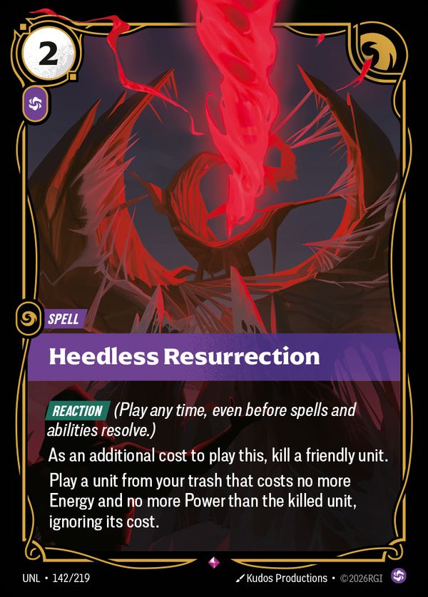 Heedless Resurrection — Riftbound card