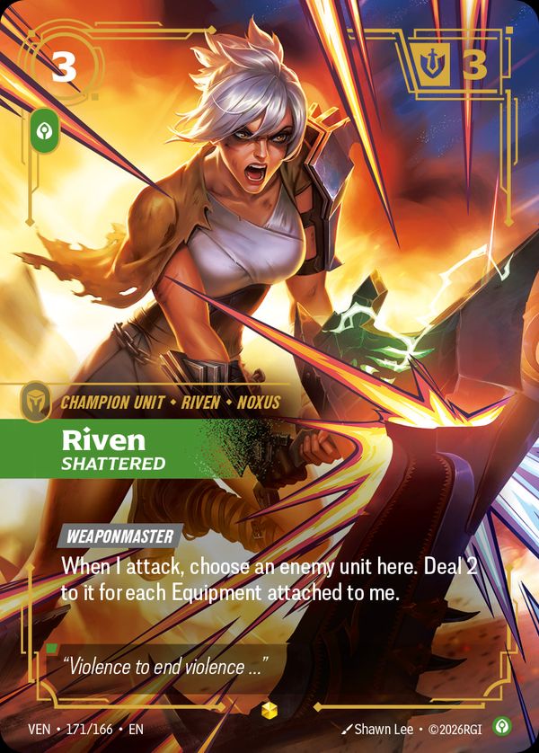 Riven, Shattered (Overnumbered) — Riftbound card