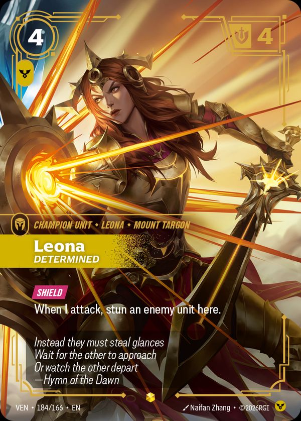 Leona, Determined (Overnumbered) — Riftbound card