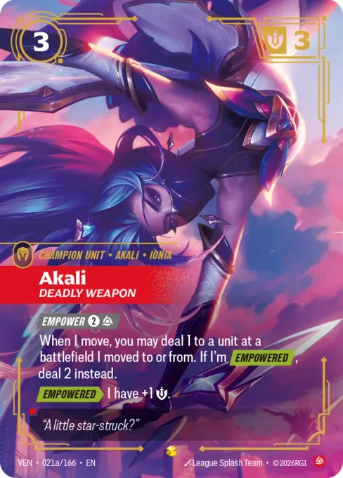 Akali, Deadly Weapon, VEN-021a/166