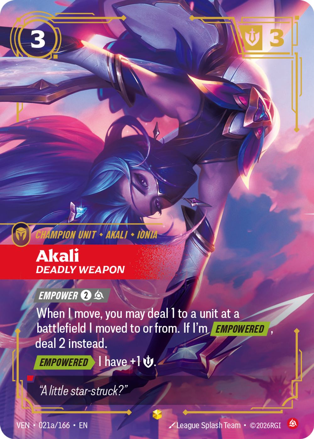 Akali, Deadly Weapon (Alternate Art)