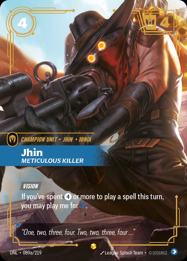 Jhin, Meticulous Killer (Alternate Art) — Riftbound card