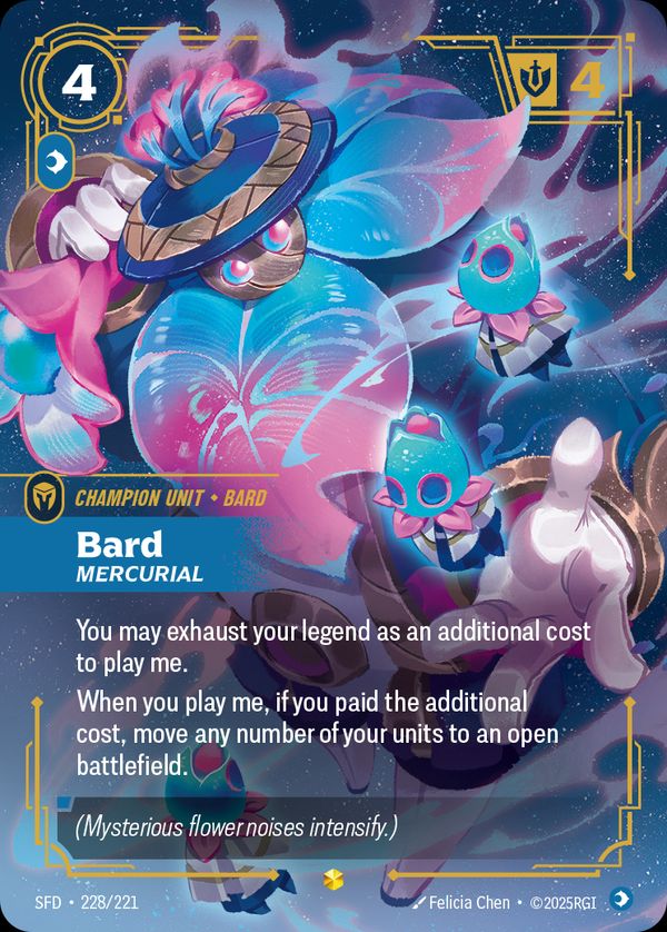Bard, Mercurial (Overnumbered) — Riftbound card