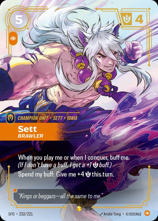 Sett, Brawler (Overnumbered) — Riftbound card