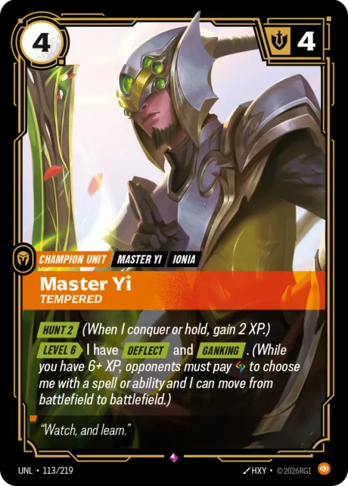 Master Yi, Tempered, UNL-113/219