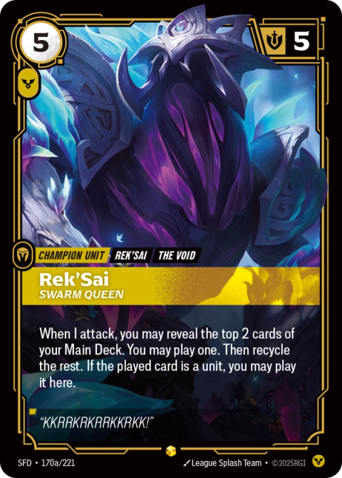 Rek'Sai - Swarm Queen (Alternate Art) — Spiritforged #170a, art by League Splash Team