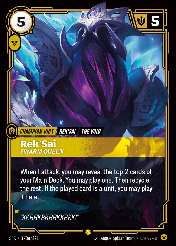 Rek'Sai, Swarm Queen (Alternate Art) — Riftbound card