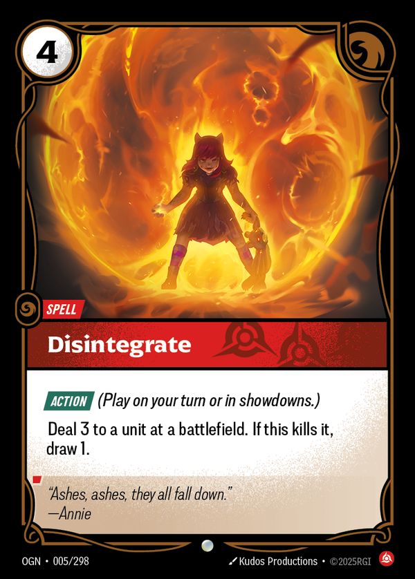 Disintegrate — Riftbound card