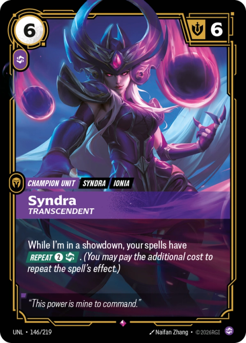 Syndra - Transcendent — Unleashed #146, art by Naifan Zhang