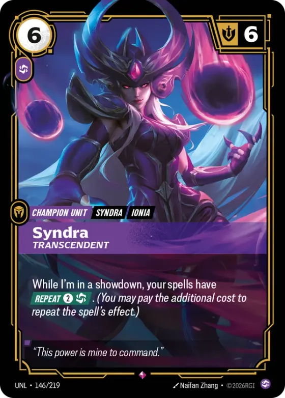 Syndra, Transcendent UNL-146 Standard printing