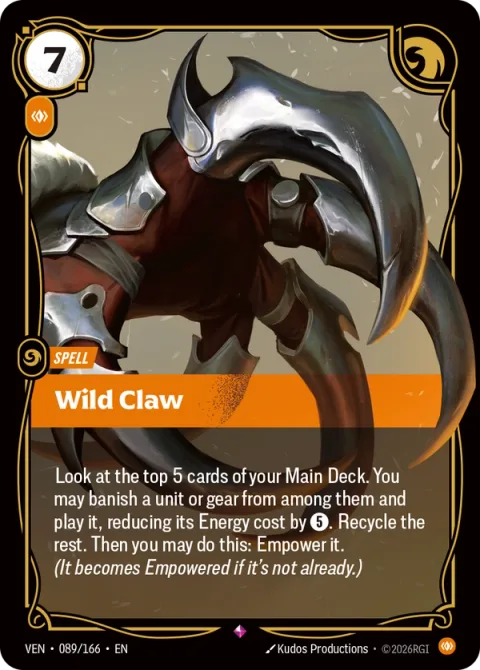 Wild Claw VEN-089 영어판 카드 이미지