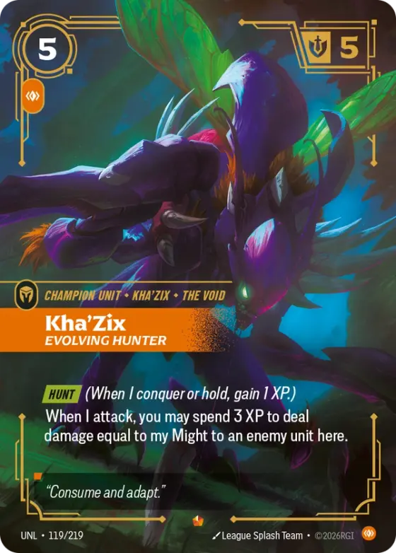 Kha'Zix, Evolving Hunter UNL-119 Standard printing