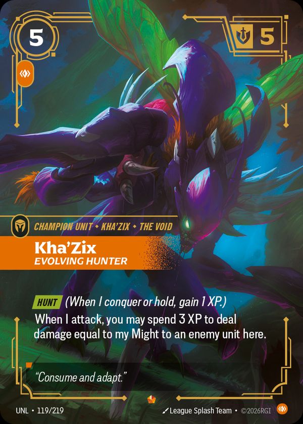 Kha'Zix, Evolving Hunter — Riftbound card