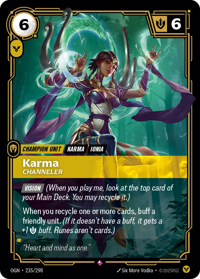 Karma, Channeler Riftbound card (OGN-235/298)