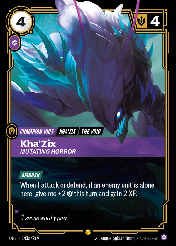 Kha'Zix, Mutating Horror (Alternate Art) — Riftbound card