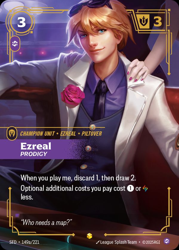 Ezreal, Prodigy (Alternate Art) — Riftbound card