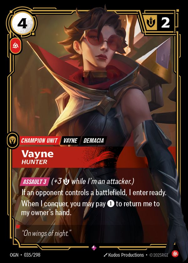Vayne, Hunter — Riftbound card