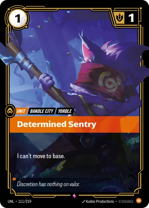 Determined Sentry UNL-111 영어판 카드 이미지