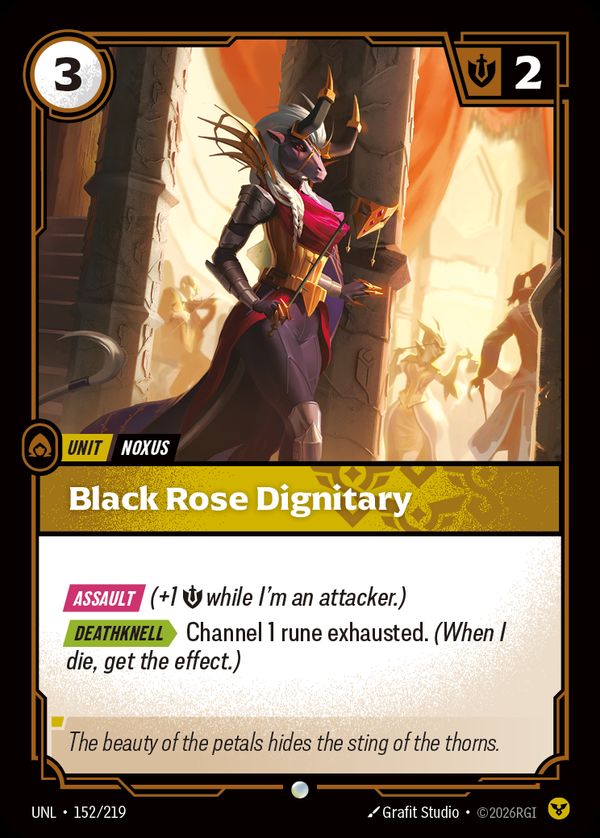 Black Rose Dignitary — Riftbound card
