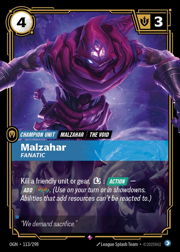 Malzahar, Fanatic — Riftbound card