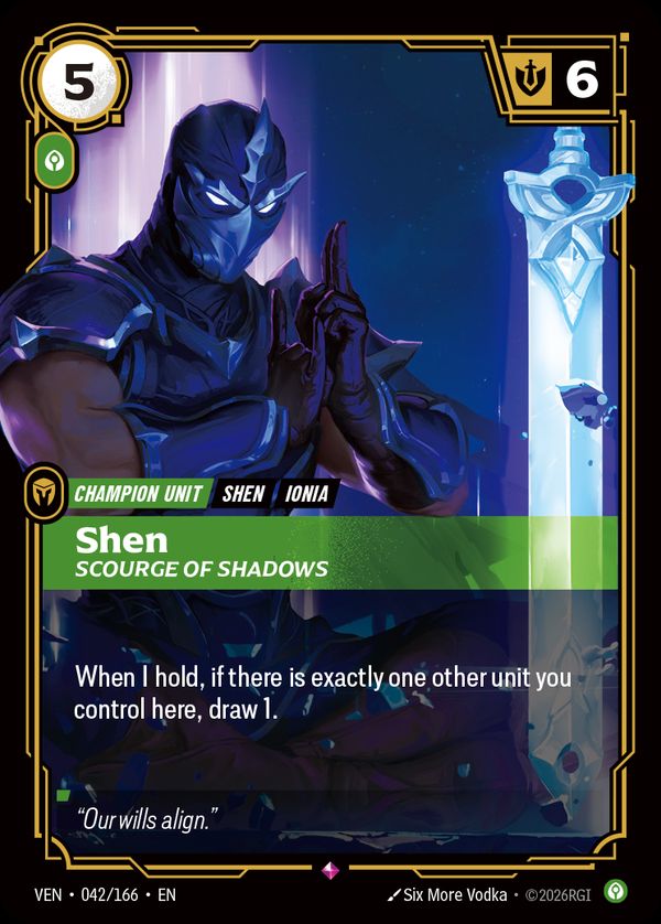 Shen, Scourge of Shadows — Riftbound card