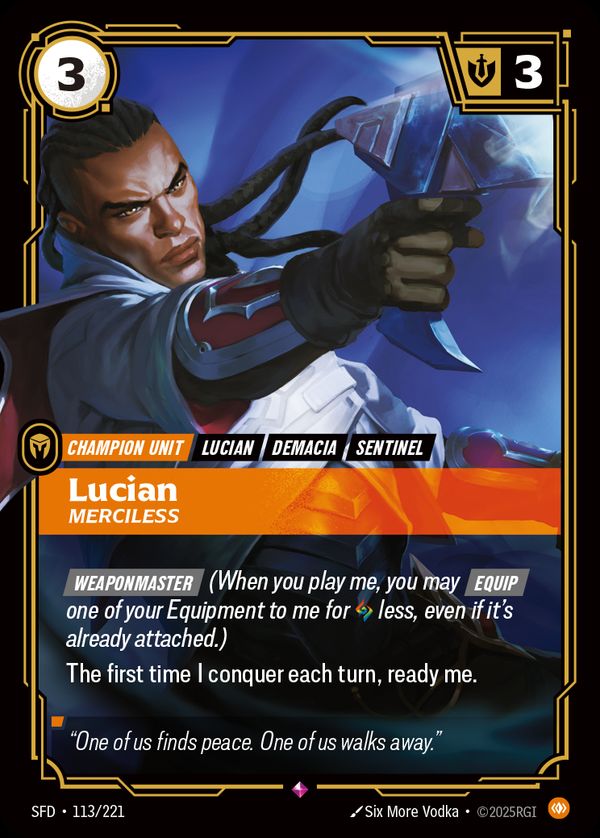 Lucian, Merciless — Riftbound card