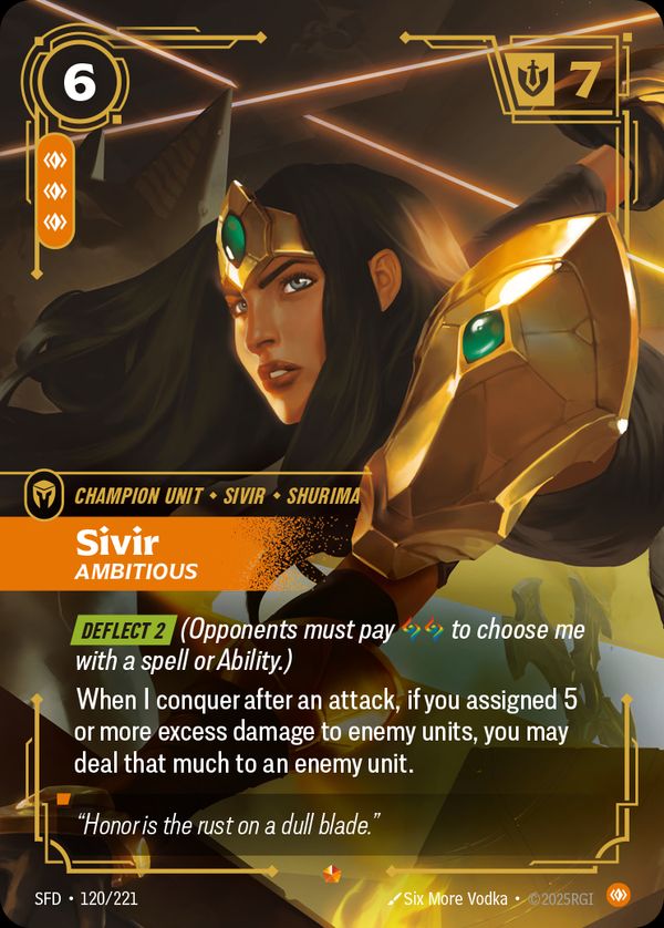 Sivir, Ambitious — Riftbound card