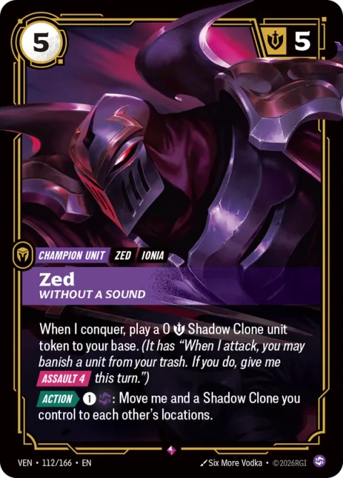 Zed, Without a Sound (제드) VEN-112 영어판 카드 이미지