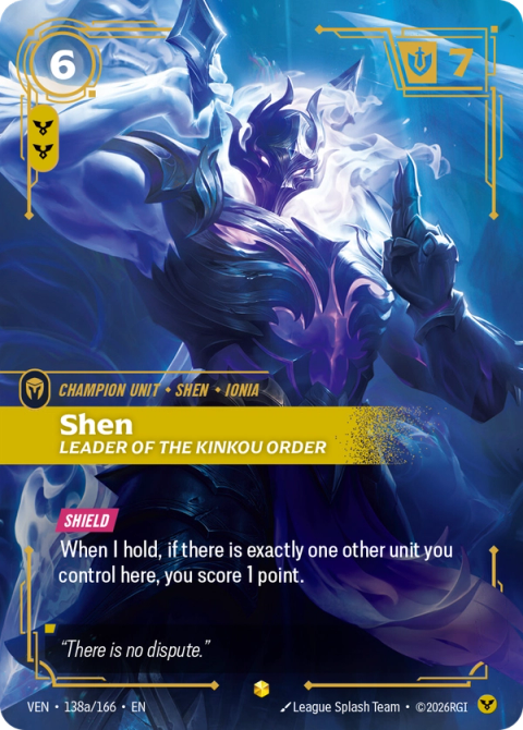 Shen, Leader of the Kinkou Order (Alternate Art) — Vendetta #138a, art by League Splash Team