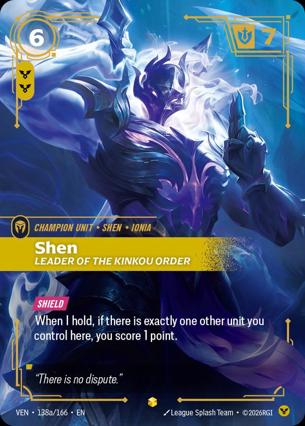 Shen, Leader of the Kinkou Order (Alternate Art) — Riftbound card