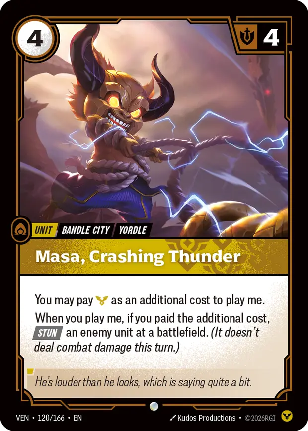 Masa, Crashing Thunder