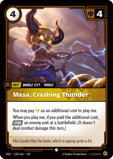 Masa, Crashing Thunder — Vendetta #120, art by Kudos Productions