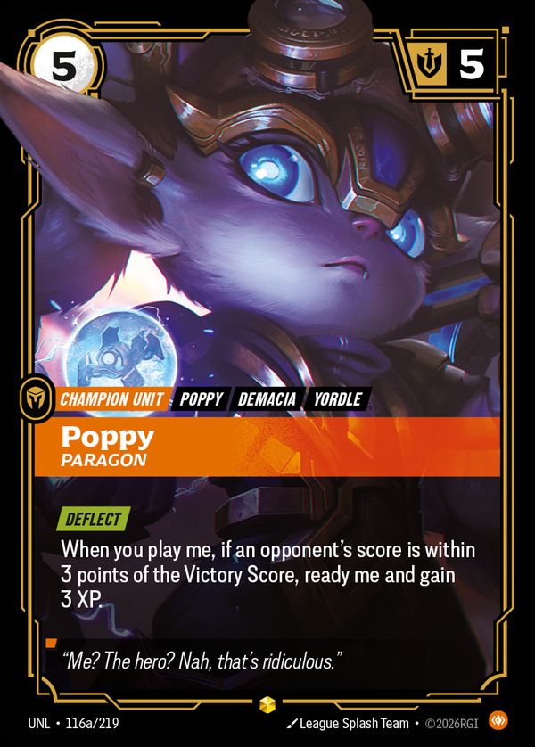 Poppy, Paragon (Alternate Art) — Riftbound card