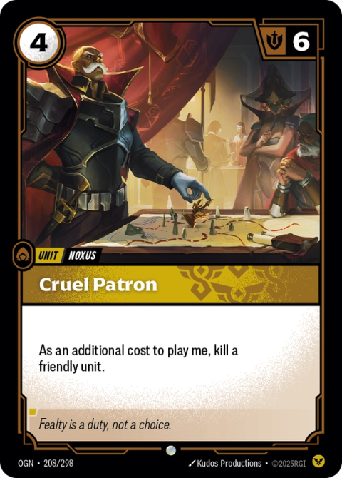 Cruel Patron — Origins #208, art by Kudos Productions