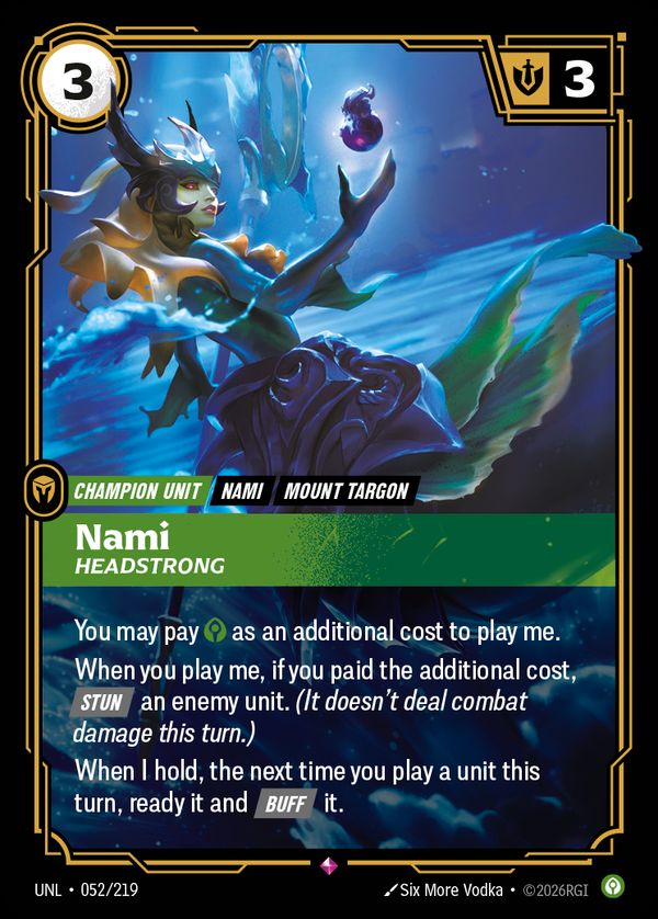 Nami, Headstrong — Riftbound card