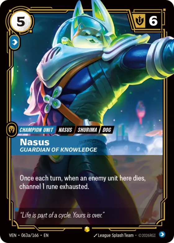 Nasus, Guardian of Knowledge (Alternate Art) VEN-063_p1 Alternate art printing