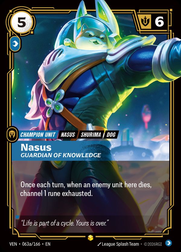 Nasus, Guardian of Knowledge (Alternate Art) — Riftbound card