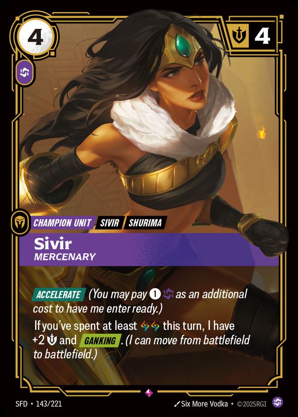 Sivir, Mercenary — Riftbound card
