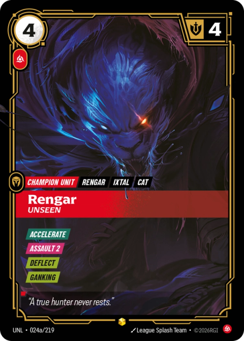 Rengar - Unseen (Alternate Art) — Unleashed #024a, art by League Splash Team