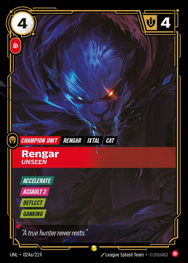 Rengar, Unseen (Alternate Art) — Riftbound card