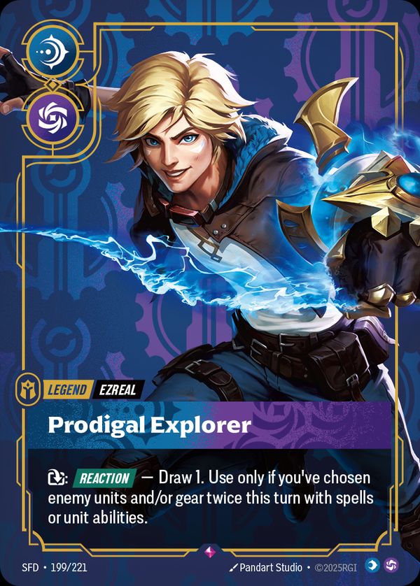 Ezreal, Prodigal Explorer (Metal) (Best Of) — Riftbound card