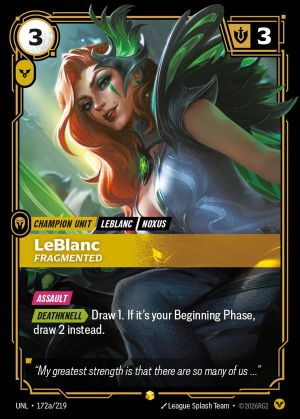 LeBlanc, Fragmented (Alternate Art) — Riftbound card